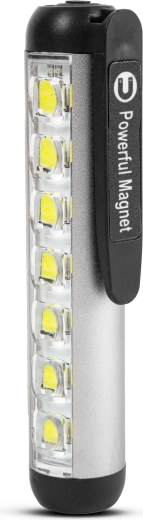 Oplaadbare LED-zaklamp Phenom met werklamp 500 lm, zilverkleurig