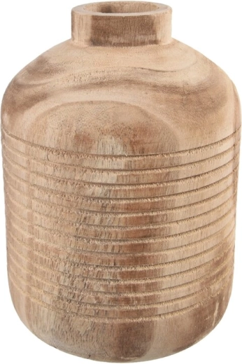 Vaas van paulowniahout bruin 15 × 15 × 21 cm