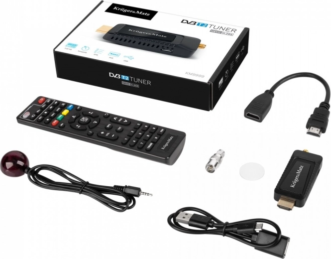Mini-tuner DVB‑T2 HEVC H.265 met HDMI van Kruger&Matz