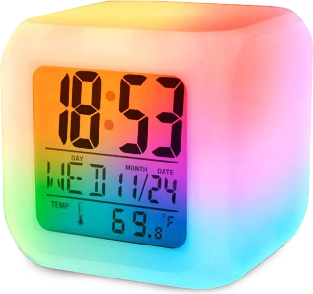 Wekker Chameleon met LCD, thermometer en verlichting