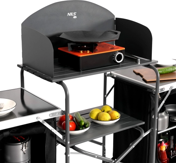 Stabiel werkblad met windscherm