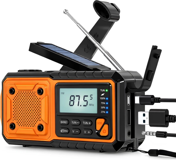 Noodsolaradio Renew Force met powerbank 5000 mAh, dynamo en FM/AM/SW - 1 stuk