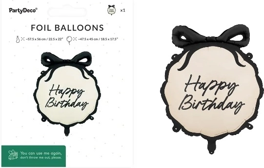 Folieballon in pastillevorm Happy Birthday 47,5 × 45 cm mix