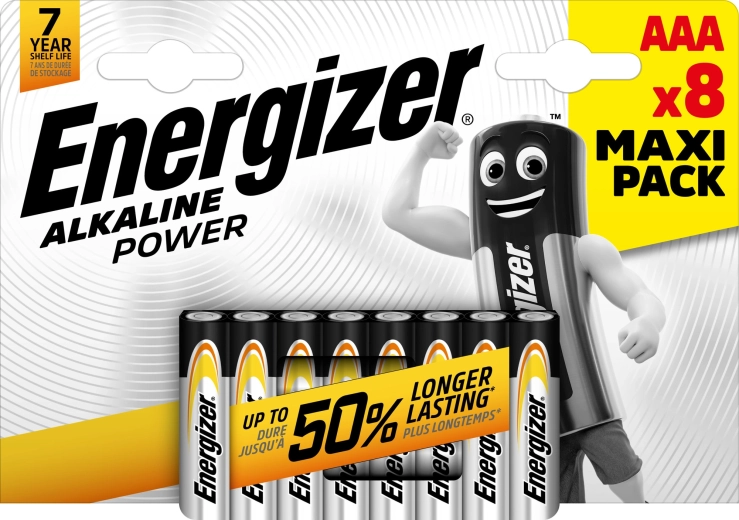Energizer Alkaline Power AAA/LR03 alkaline potloodbatterijen - 8 stuks