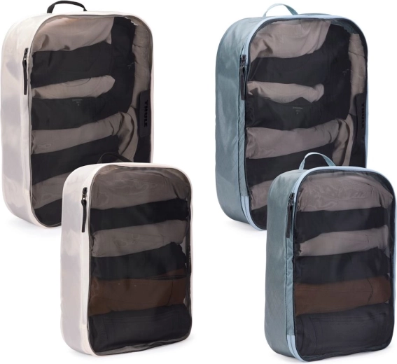 Thule set reisorganizers voor in de koffer (2 grote + 2 middelgrote) wit/Pond Gray