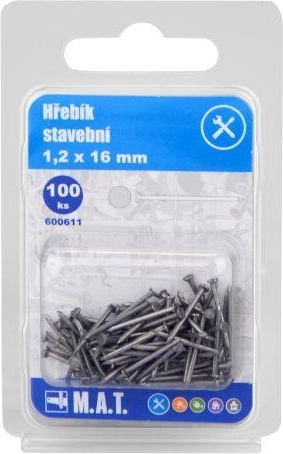Bouwspijkers 16 × 1,2 mm, 100 stuks