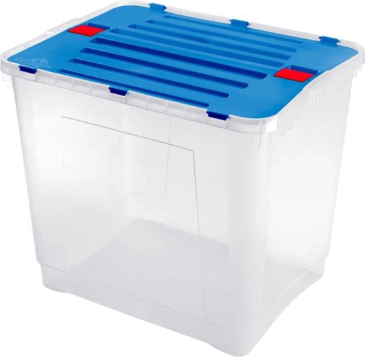 Heidrun opbergbox Dragon 100 l, transparant met deksel (mix van kleuren)