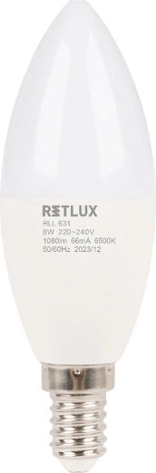 Retlux LED-lamp kaarsvorm E14 8 W 6500 K