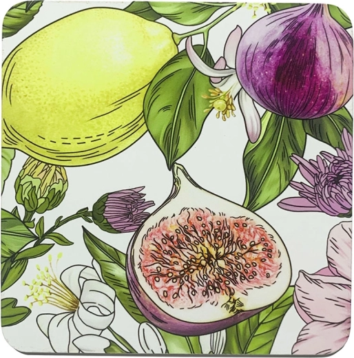 Set onderzetters Lemon 10 × 10 cm, 4 stuks in geschenkdoos