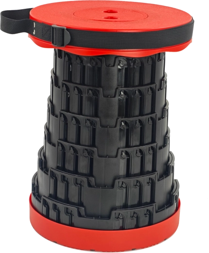 Telescopische opvouwbare kruk rood 7–45 cm