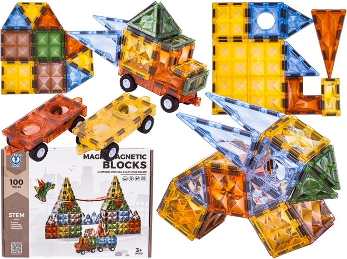 Constructieve magnetische bouwblokken 100 stuks