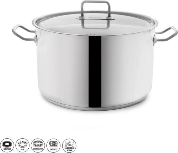 Roestvrijstalen kookpan Stock 10 l met deksel