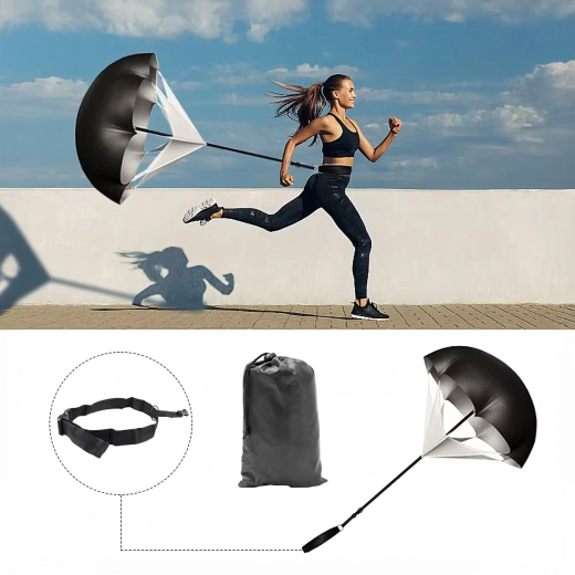 Weerstandsloop-parachute voor explosieve snelheid