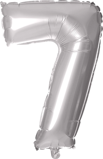 Folieballon TORO cijfer 7 30 cm – Zilver
