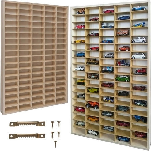 houten plank voor autootjes met 90 vakken KRUZZEL