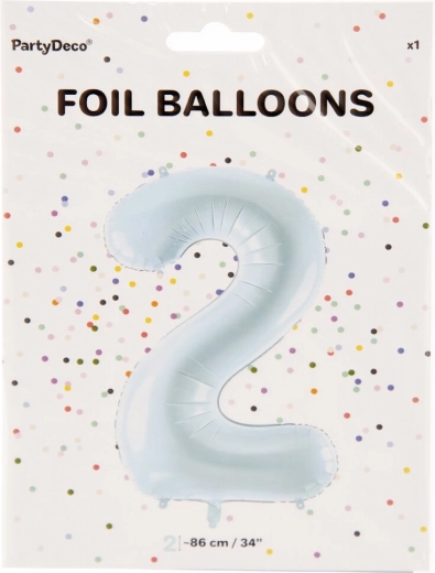 Folieballon cijfer 2 86 cm – Blauw