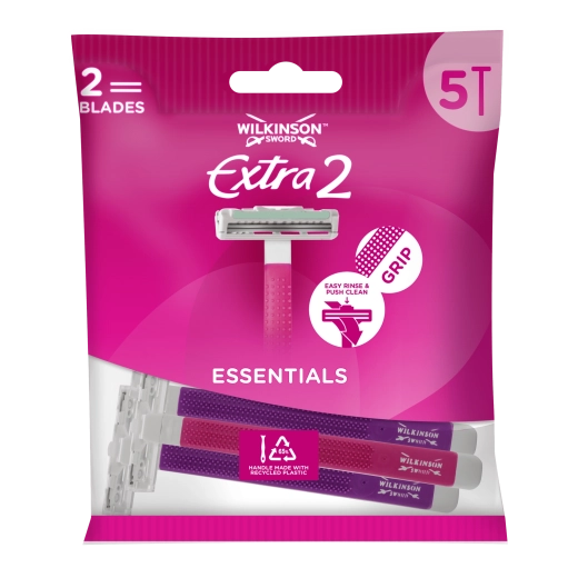 Dames wegwerpscheermesjes WILKINSON SWORD Essentials 2 Violet, 5 stuks
