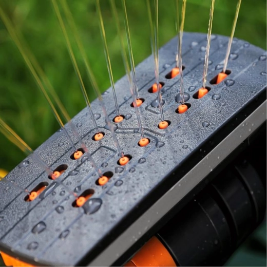 Brede dekking dankzij 16 sproeikoppen