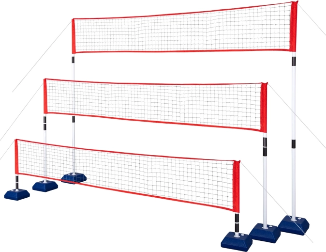 Multifunctioneel net en set voor tennis, badminton en volleybal NILS
