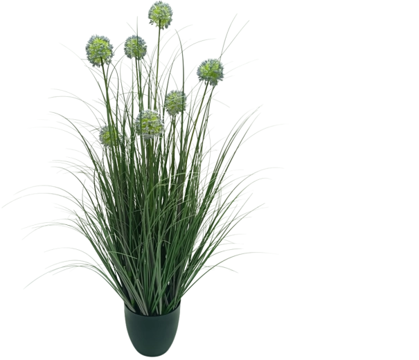 Garden Line kunstgrasdecoratie in pot Allium blauw 105 cm