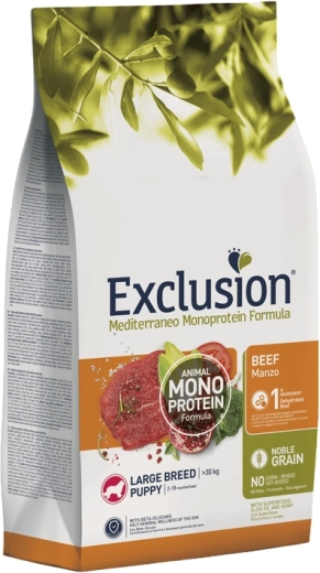 Exclusion Puppy Large Breed rundvleesbrokken voor puppy’s van grote rassen 12 kg