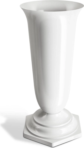 Begrafenisvaas NATY met zwaar bodemgedeelte 23 cm, wit