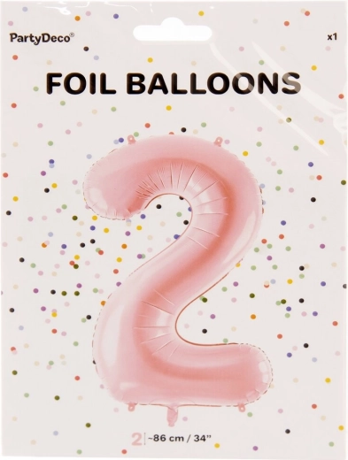 Folieballon cijfer 2 86 cm – Roze