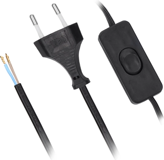 Solight flexibele kabel met schakelaar 3 m zwart