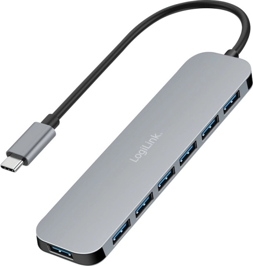 LogiLink 7-poorts USB-C hub USB 3.2 met USB‑A, 5 Gb/s en 20 W voeding