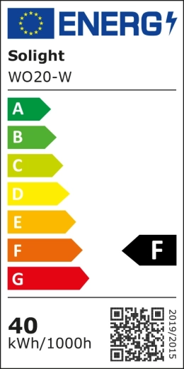 Energieklasse F en duidelijk aangegeven verbruik