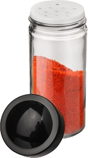 Transparante glazen potjes met zeefje