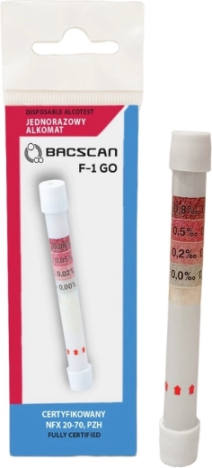Eenmalige chemische alcoholtester BACscan F-1 GO