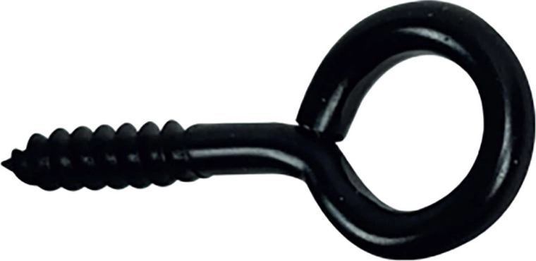 Gesloten oog met schroef 19 × 60 mm, zwart (6 stuks)