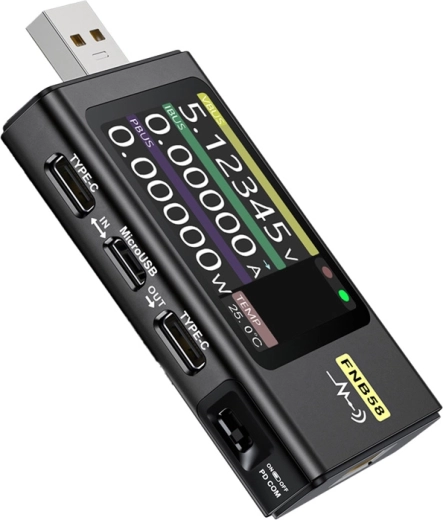 Fnirsi FNB58 USB-poorttester zwart