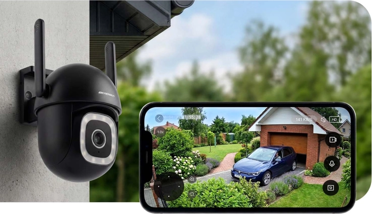 Draaibare PTZ-camera zonder dode hoeken
