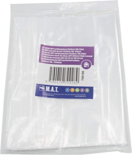 LDPE gripzakken 25 × 35 cm, transparant, 25 stuks