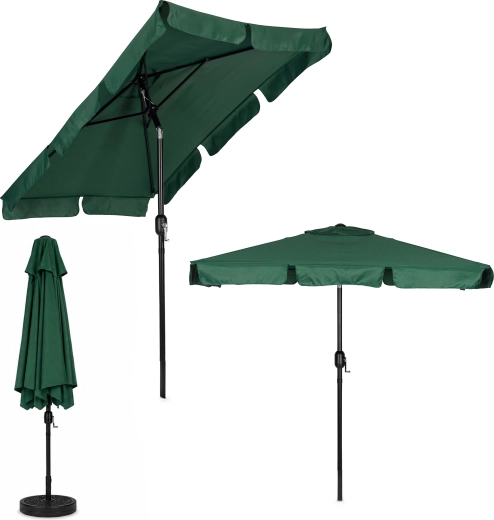 MultiGarden grote tuinparasol met zwengel en kantelfunctie 200 × 130 cm, groen