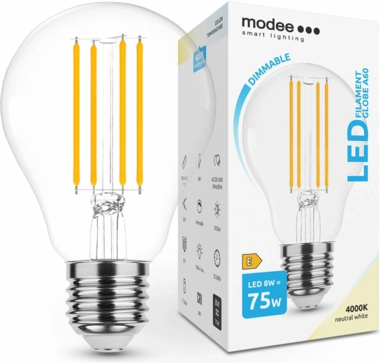 Modee Smart Lighting LED filamentlamp E27 8 W neutraal wit