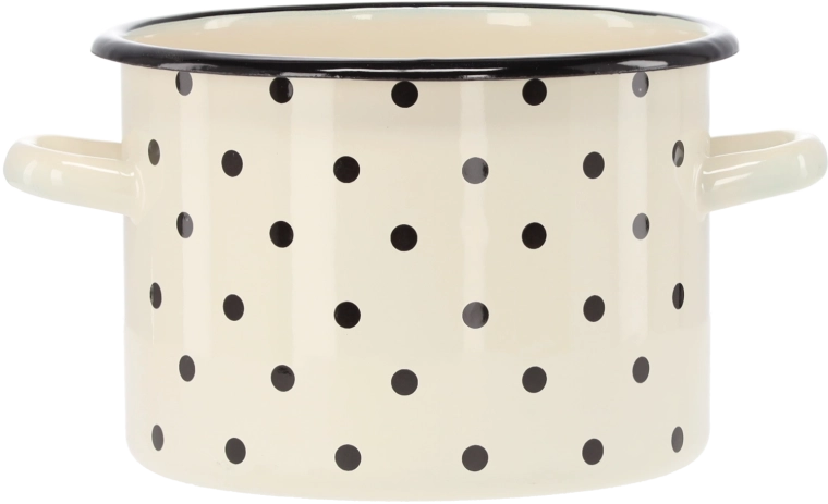 Gelemailleerde pan 3 l 18 cm wit met stippen