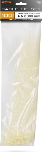 Transparante kabelbinders 300 × 4,6 mm, 100 stuks
