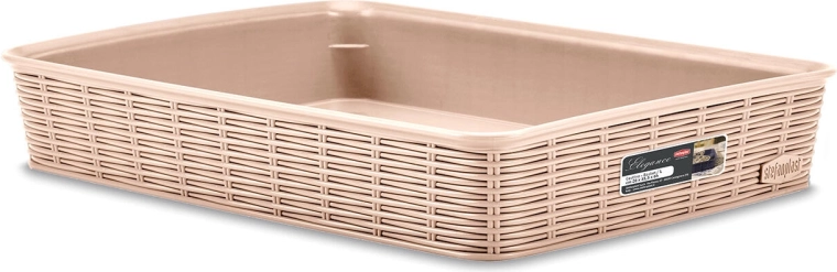 elegante witte kunststof mand 35,5 × 26 × 6 cm