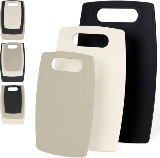 Set kunststof snijplanken 3 stuks met handgreep (24 × 15, 29,5 × 19,5 en 35 × 22 cm)
