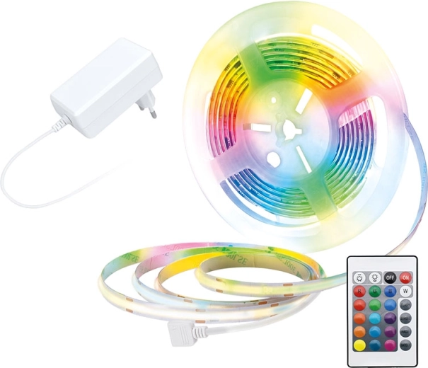 Solight RGB-ledstrip met adapter en afstandsbediening, 3 m