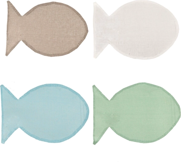 Plastic placemat met vismotief 45 × 30 cm