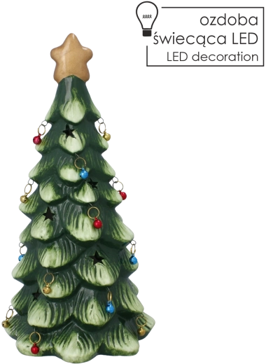 Kerstdecoratieve boom met ledverlichting en versieringen