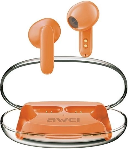 Draadloze oordopjes AWEI T85 bluetooth 5.3 met ENC TWS (oranje)