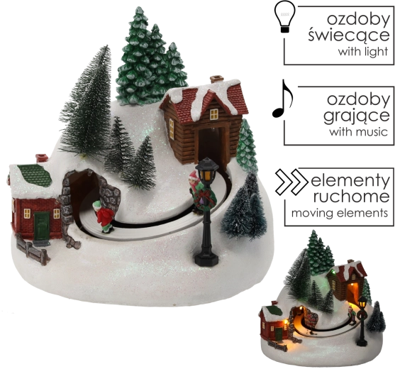 Kerst-LED-muziekdoosje met winterdorp