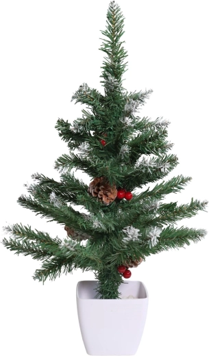 Kunstkerstboompje in bloempot, besneeuwde den 90 cm