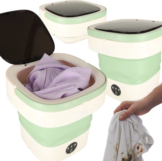 Opvouwbare reismini-wasmachine 12 l groen