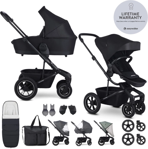Easywalker combi kinderwagen Harvey 5 midnight black XXL air